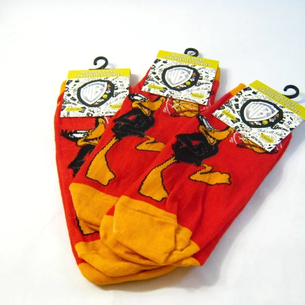 3PR Wholesale GIFT Lot Women's Ladies Daffy Duck No Show Socks